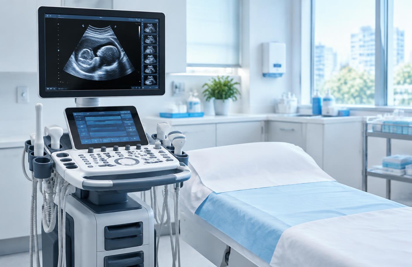 Equipamento moderno de ultrassonografia